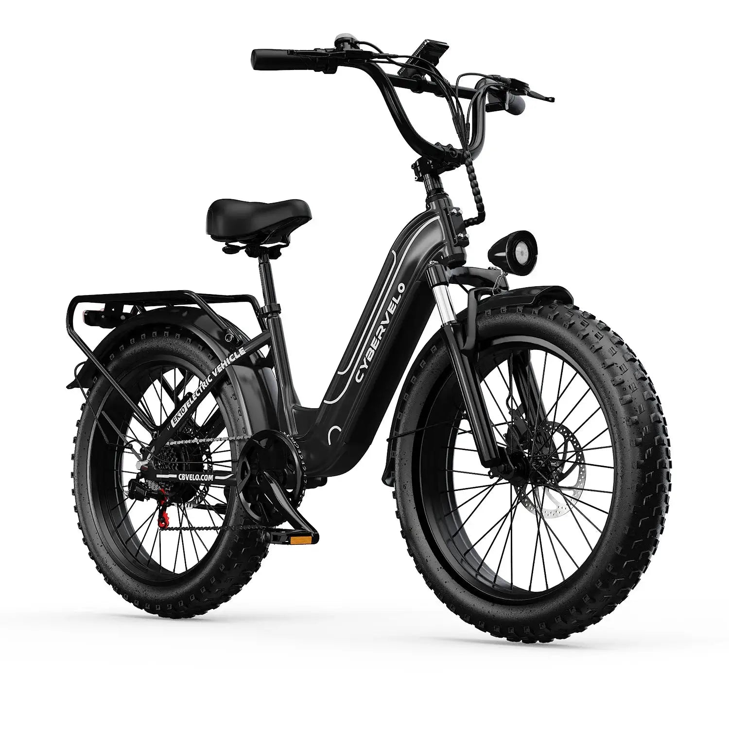 Cybervelo 26" Step-Thru Commuter, 1000W Peak 48V 25Ah Detachable Battery, Long Range 7-Speed Shift Electric Bike for Adult EK7 by Beastly Survival Outlet