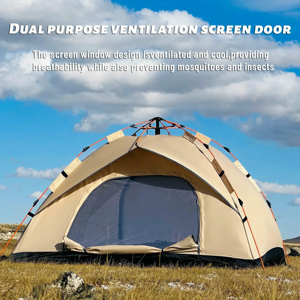 PAKICETUS 2-4 Person Automatic Pop Up Camping Tent, Instant Quick Setup Portable Windproof Tent, Lightweight Backpacking Shelter for Outdoor Travel Hiking Picnic by Beastly Survival Outlet