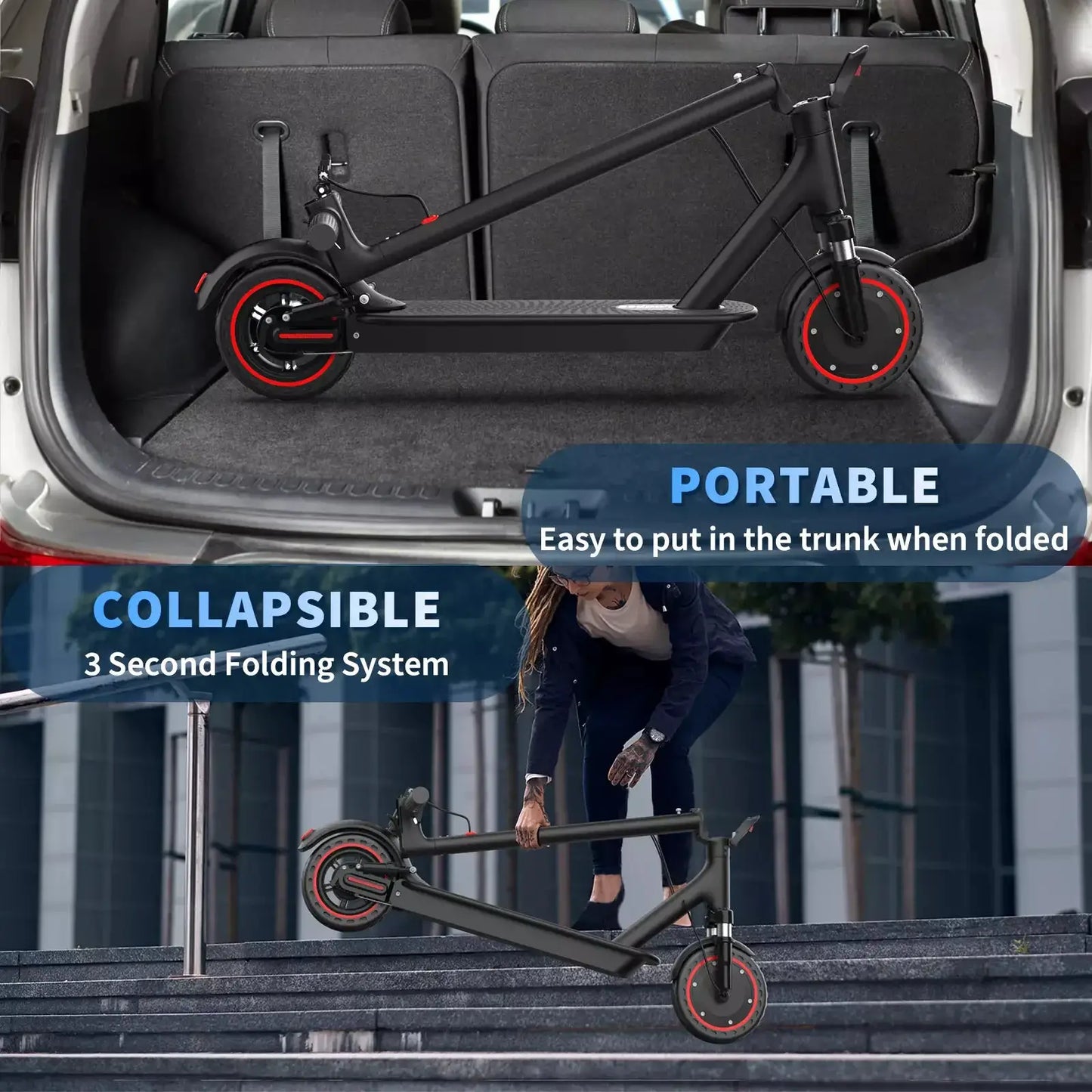 8.5'' LADPED LP07 Electric Scooter 350W 19mph Max Speed APP Smart Control Dual Suspension 23miles Max Range For City Commuter by Beastly Survival Outlet
