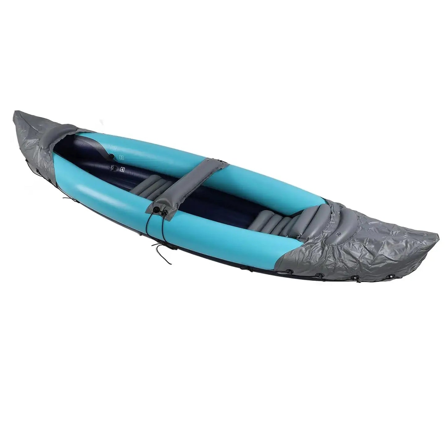 2 Person Foldable Kayak Portable Sunlight Protection Thickened PVC Inflatable Canoe for Fishing Rafting Boating, Customized by Beastly Survival Outlet