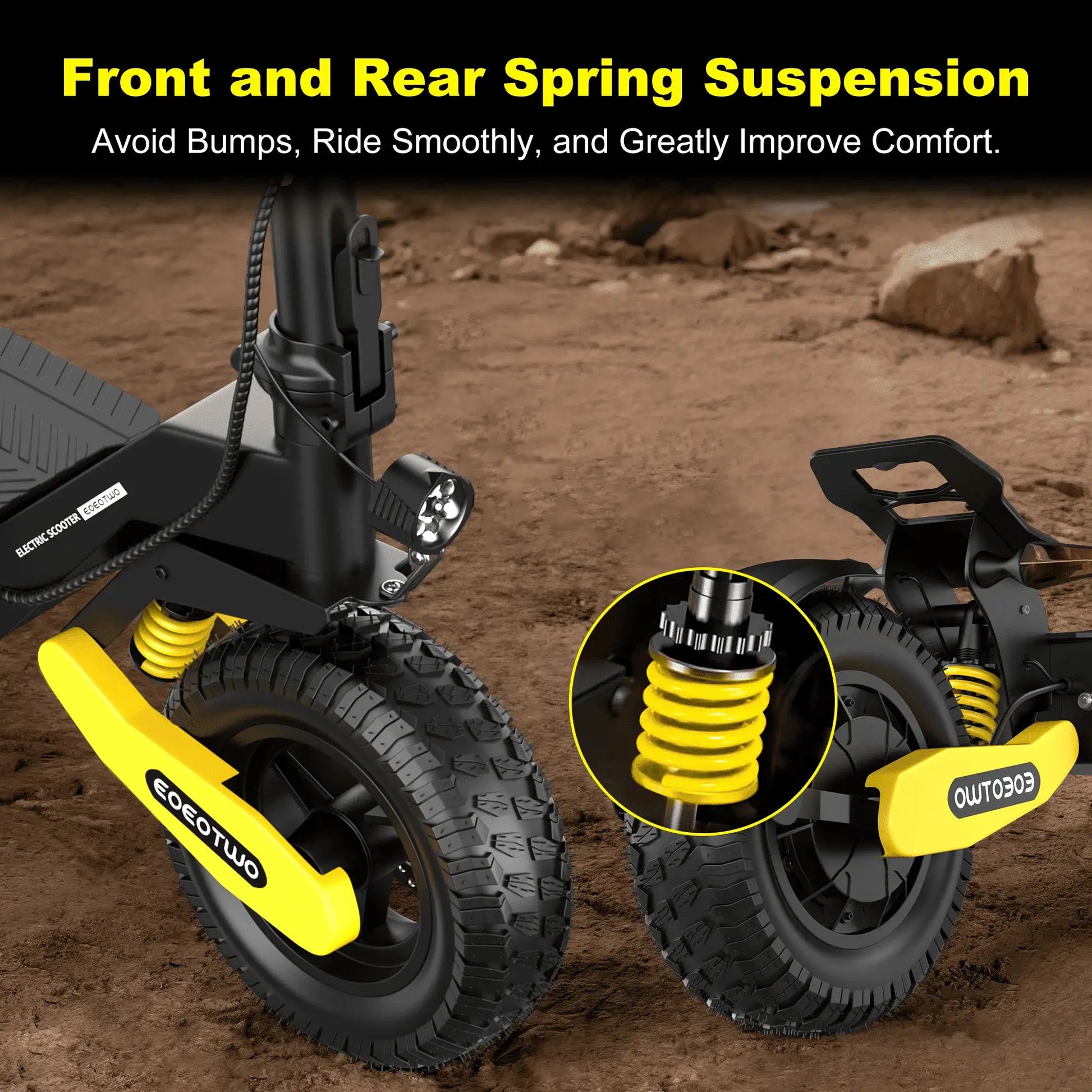EOEOTWO 1200W Off Road Electric Scooter for Adults 48V Long Range E-Scooter 30MPH Fast Speed 11" Tubeless Tire Foldable Kick Scooter by Beastly Survival Outlet
