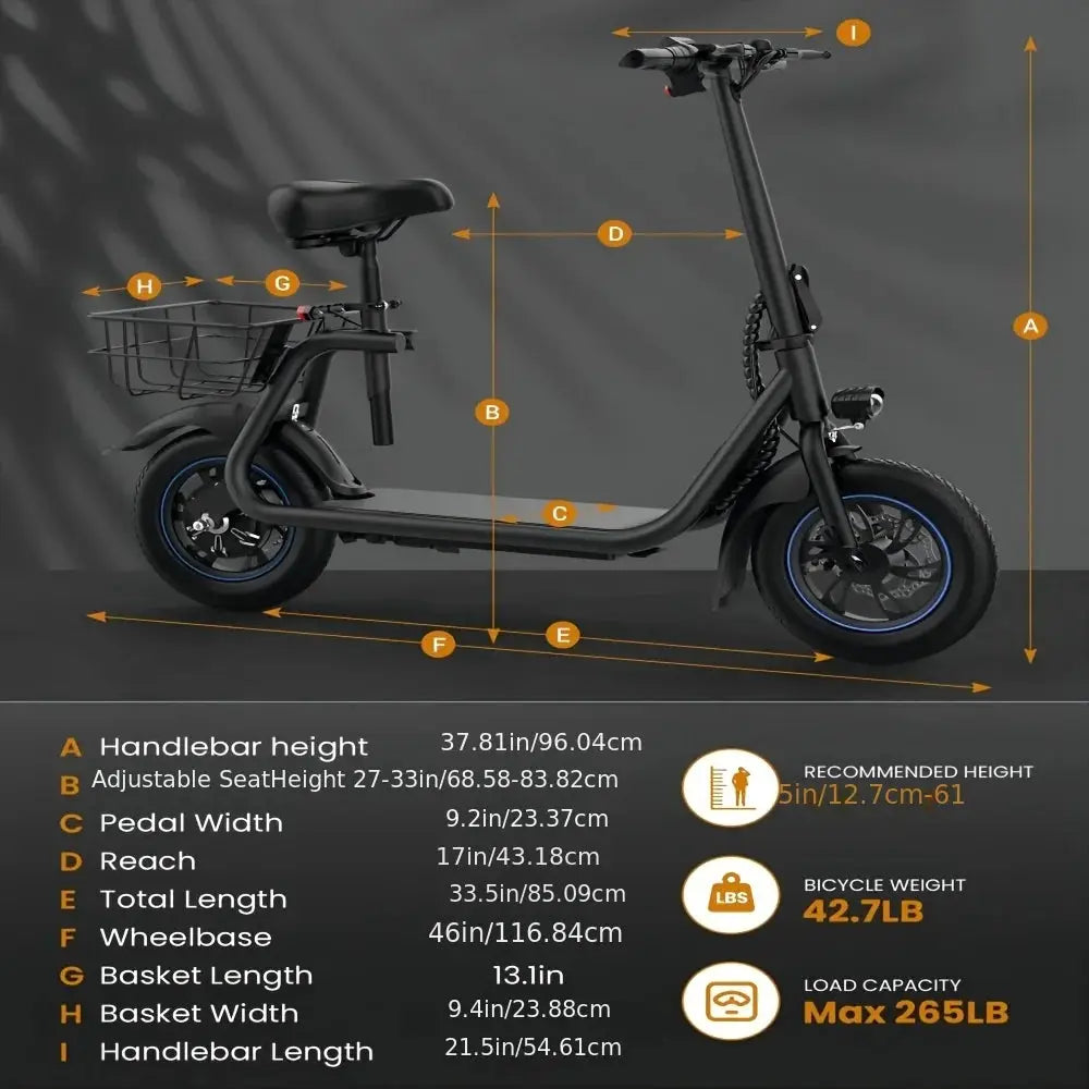 GYROSHOES Adult Electric Scooter – Powerful 450W Motor, 15-Mile Long Range, 12-Inch Stable Tires, Oversized Adjustable Seat + Rear Basket, Included Phone Holder and Password Lock, UL2272 Certified by Beastly Survival Outlet GYROSHOES Adult Electric Scooter – Powerful 450W Motor, 15-Mile Long Range, 12-Inch Stable Tires, Oversized Adjustable Seat + Rear Basket, Included Phone Holder and Password Lock, UL2272 Certified Beastly Survival Outlet