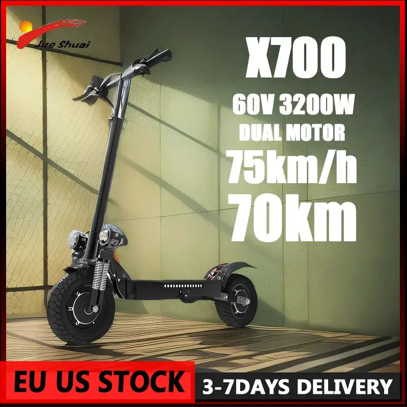 Electric Scooter 60V 3200W Powerful Dual Motor Scooter Electric 75KM/H Top Speed 70KM Long Range E Scooter for Adults by Beastly Survival Outlet