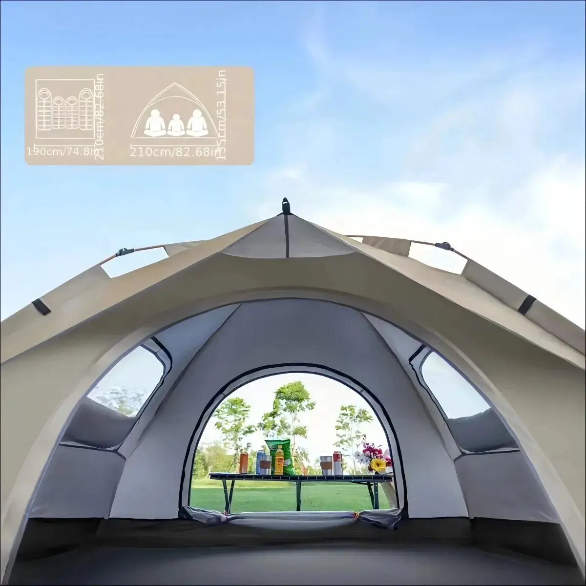 Small Silver Compact Auto-Tent - Quick 60-Second Setup Sunshade for 3-4 People, All-Weather & Portable by Beastly Survival Outlet