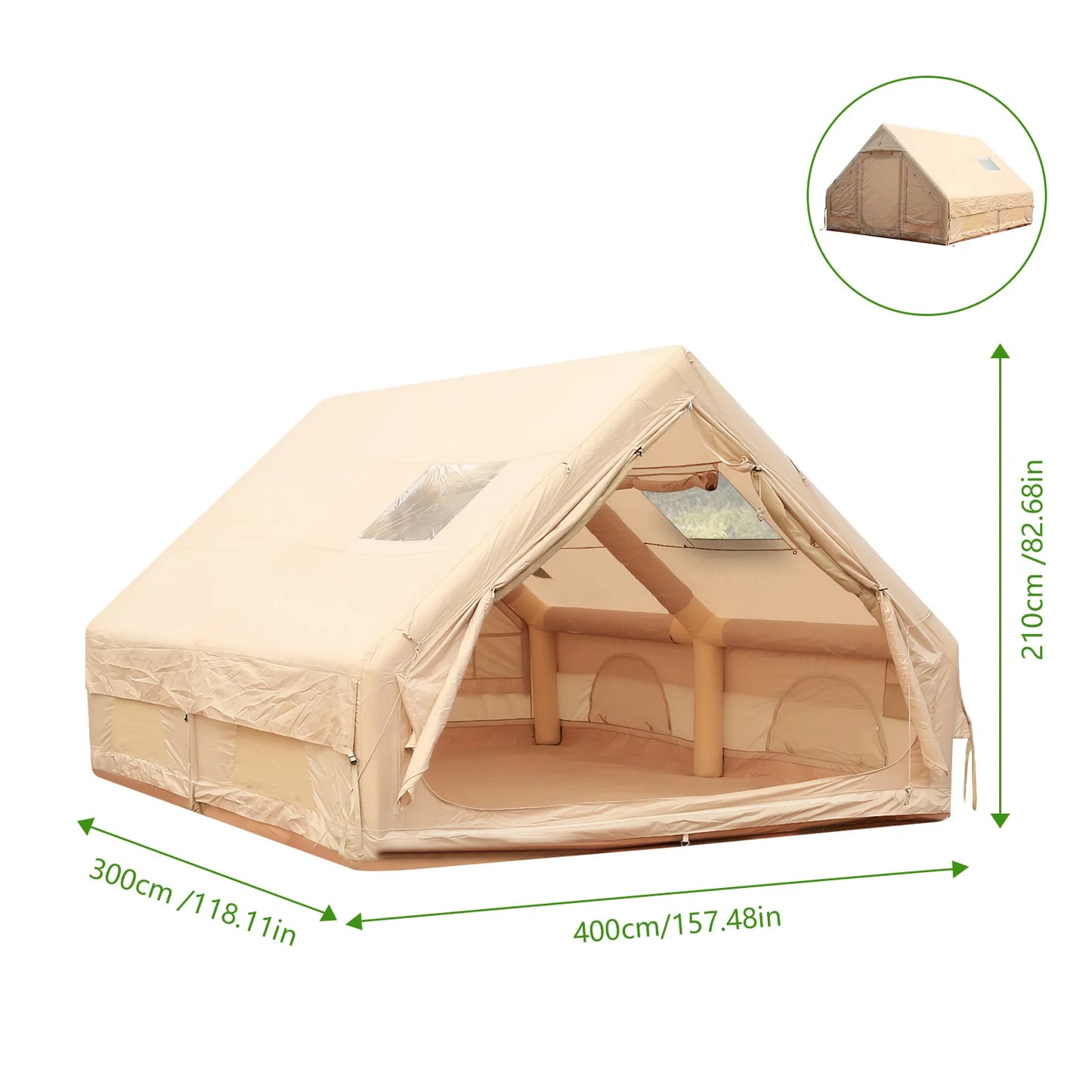 Foldable Four Seasons Air Tent For Family Camping With Pump