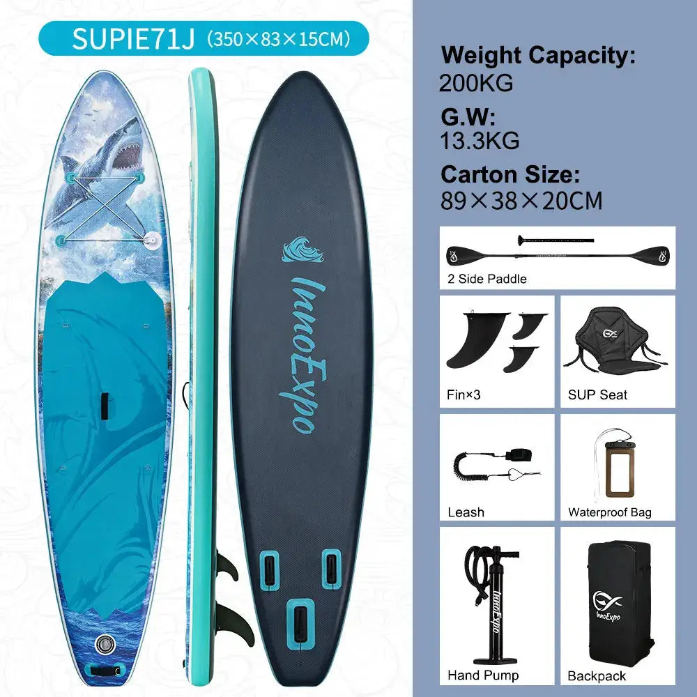 InnoExpo Stand Up Paddle Board Inflatable Surfboard Surf Sup Board Non-Slip Water Sport Paddleboard with Accessories by Beastly Survival Outlet