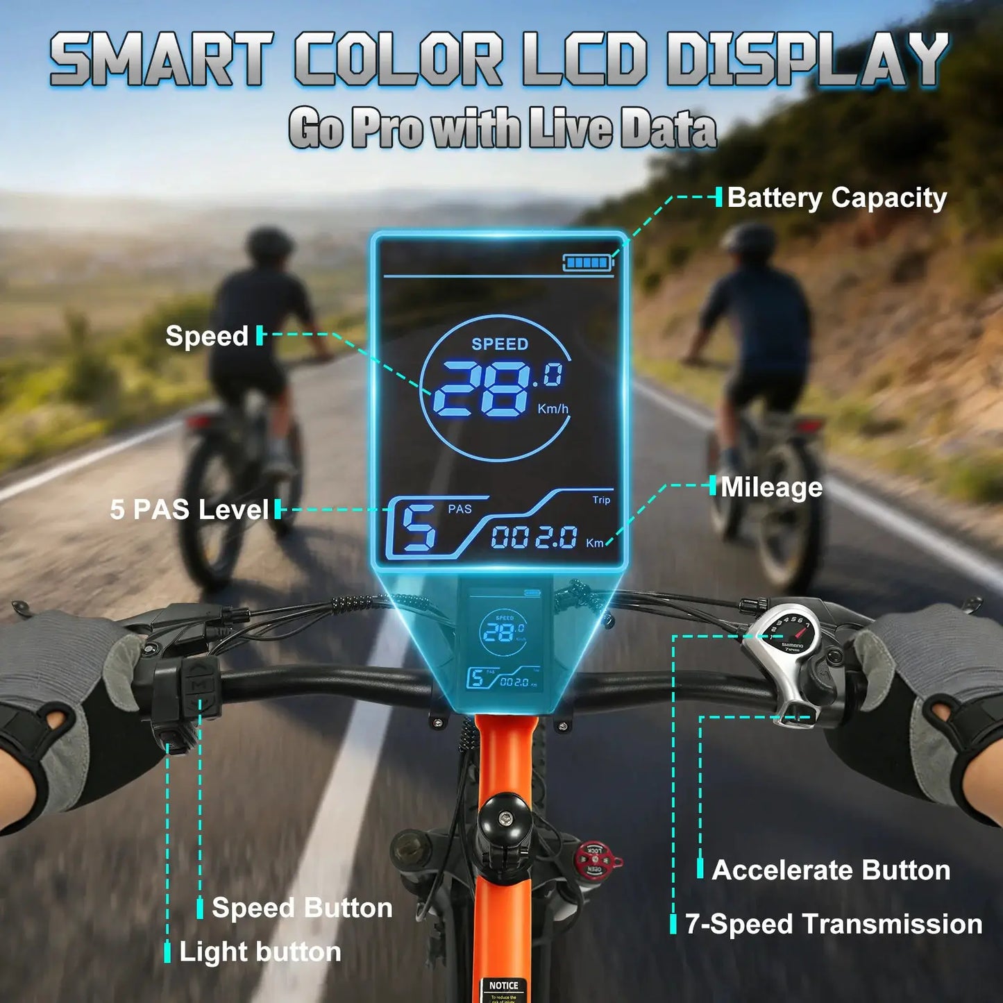 Peak 1500W Electric Bicycle 48V 15Ah Battery 32mph E-Bike 26 Inch Off-Road Tires Mountain Ebike Snowmobile Bike by Beastly Survival Outlet