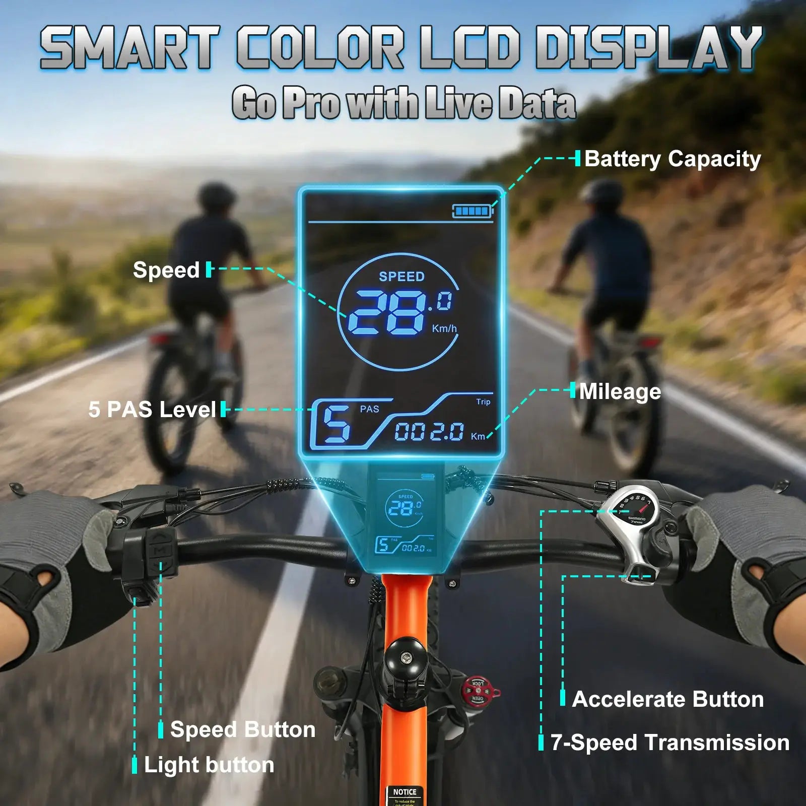 Peak 1500W Electric Bicycle 48V 15Ah Battery 32mph E-Bike 26 Inch Off-Road Tires Mountain Ebike Snowmobile Bike by Beastly Survival Outlet