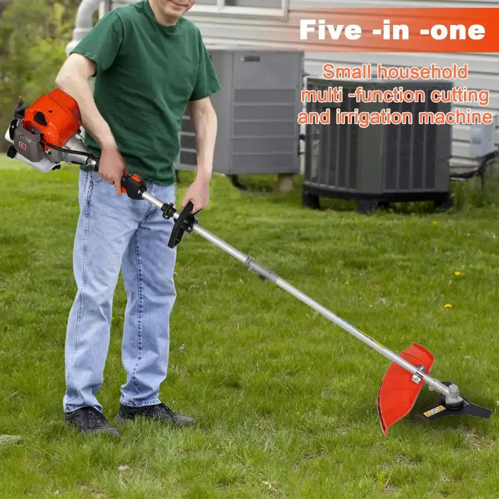 Multifunctional 5 In 1 Lawn Mower, 2-Stroke Gas Weed Trimmer, Cordless Hedge Trimmer, Telescopic Chainsaw Hedge Pruner Weeder by Beastly Survival Outlet