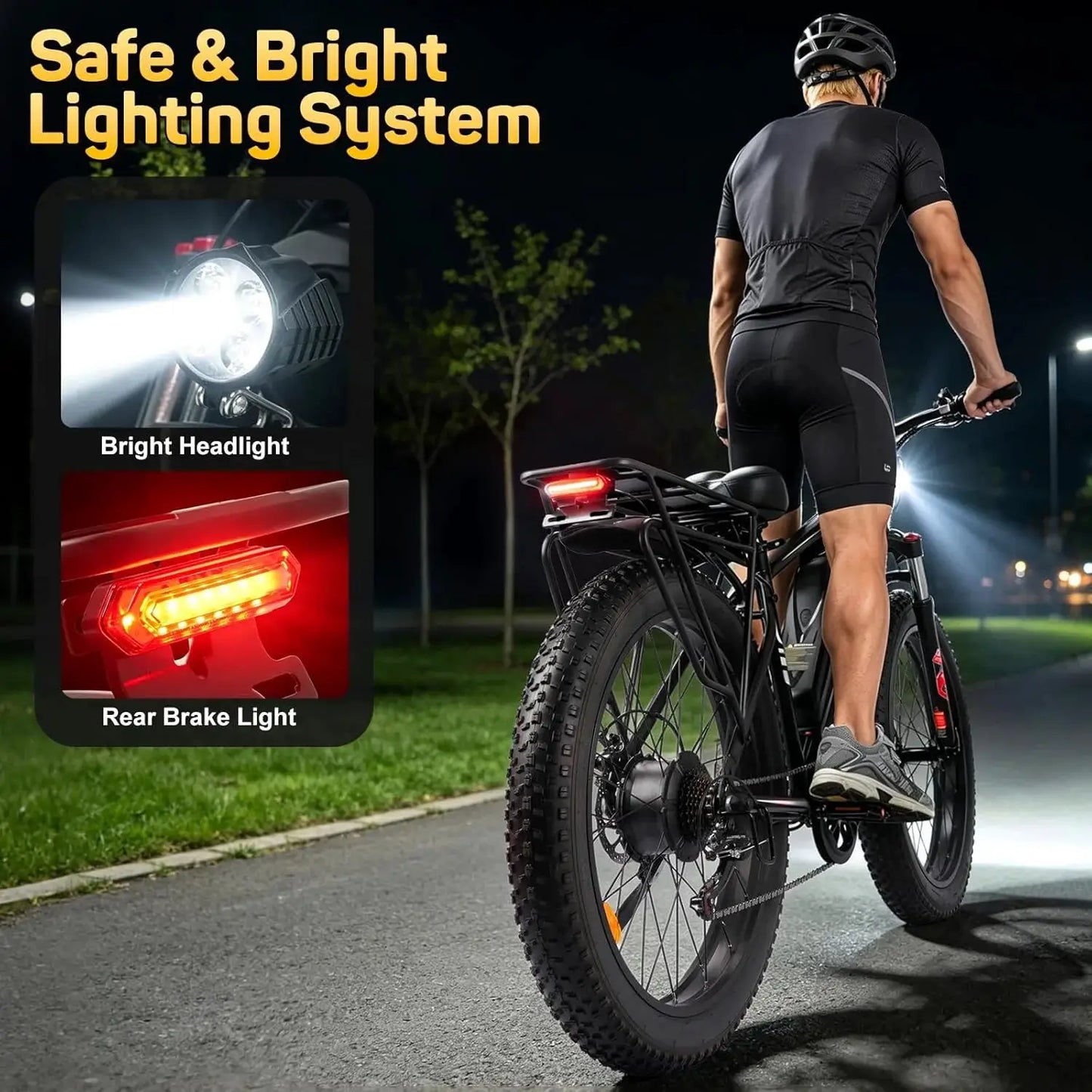 26 Inch Adult E-Bike 1000W Brushless Motor Electric Bicycle 48V15AH Battery Road & Off-road Mountain Ebike by Beastly Survival Outlet