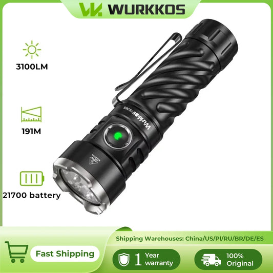 Wurkkos TS26S Rechargeable 21700 Flashlight 3100LM IPX8 Plus