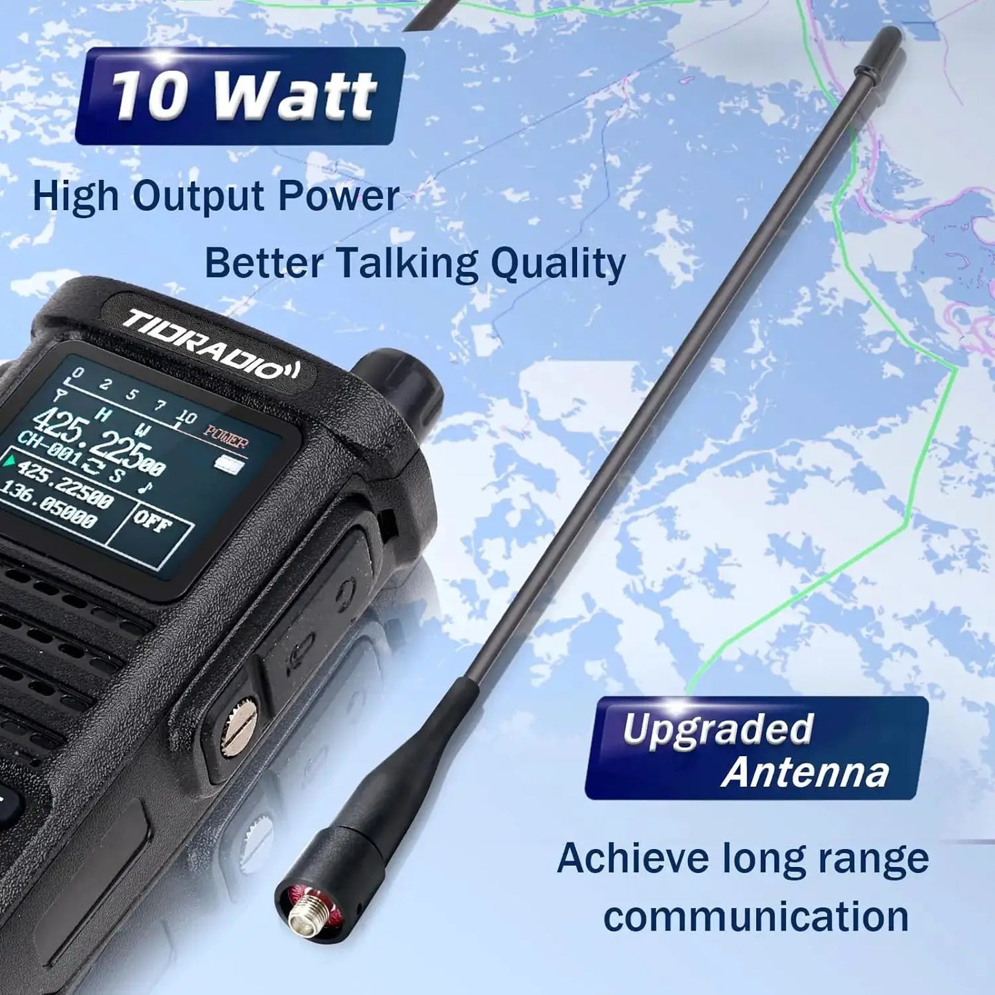 2nd Gen TIDRADIO TD-H8 10W Profession Walkie Talkie Long Range Emergency Radio Portable Two Way Radio Receiver Search Repeaters by Beastly Survival Outlet