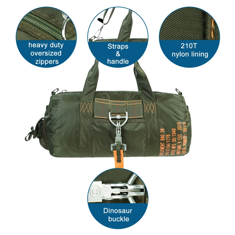 LQARMY Tactical Parachute Duffle Bag 1000D Nylon Outdoor