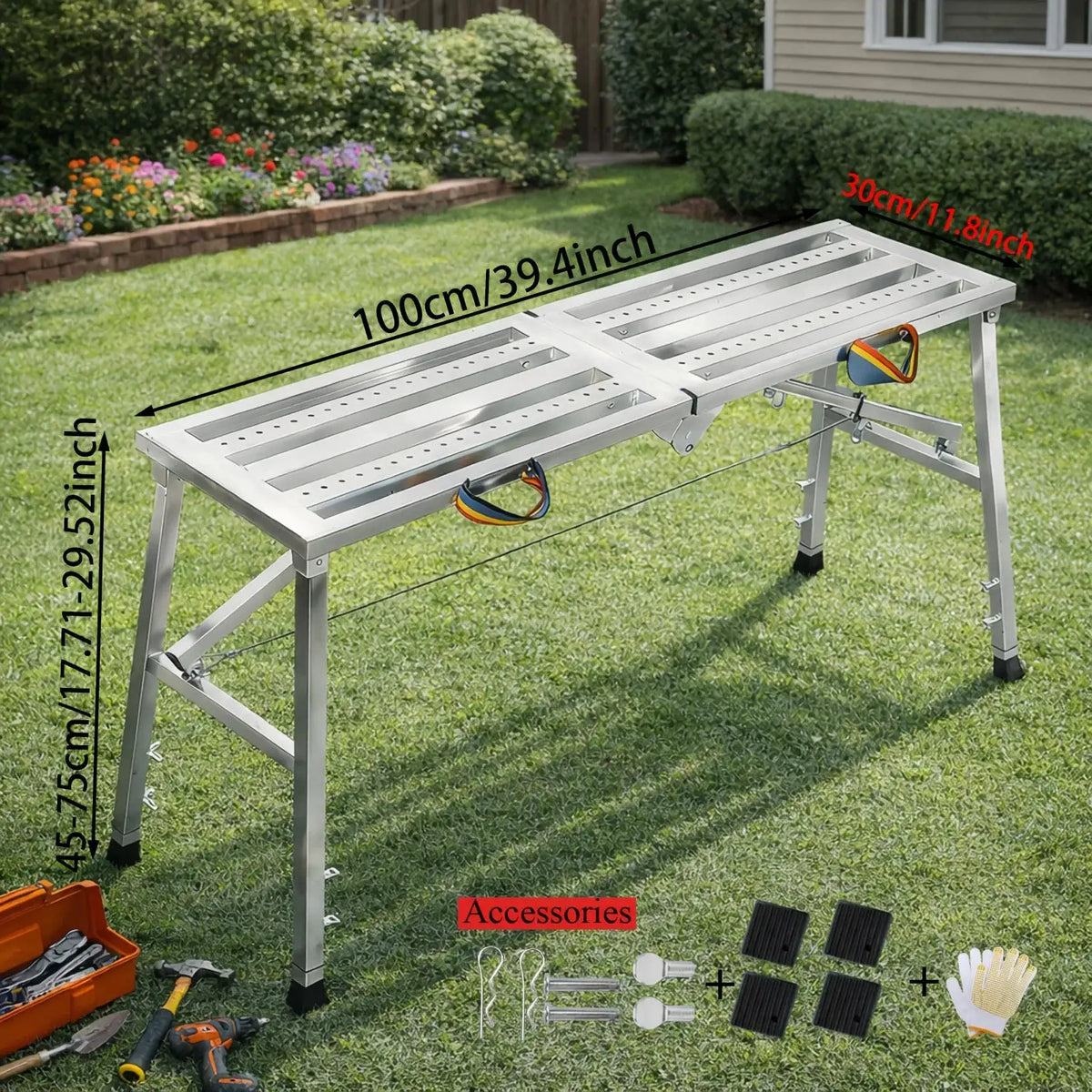 Folding Scaffolding, Portable Work Platform With 650-850 Lbs Capacity, Adjustable Height Step Ladder, Non-Slip Drywall Painting Stool For Home Improvement, Car Washing, Free Gloves Included. by Beastly Survival Outlet Folding Scaffolding, Portable Work Platform With 650-850 Lbs Capacity, Adjustable Height Step Ladder, Non-Slip Drywall Painting Stool For Home Improvement, Car Washing, Free Gloves Included. Beastly Survival Outlet