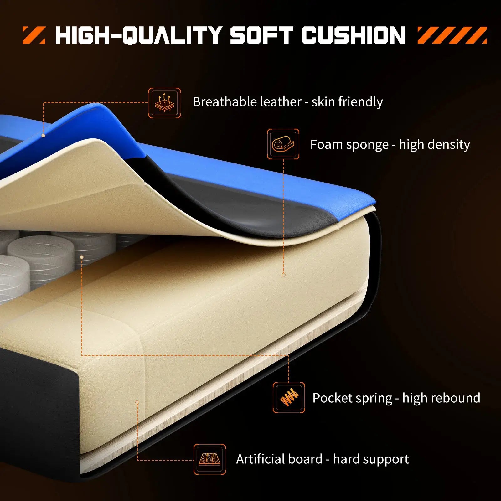 JHK Ergonomic Racing Gaming Chair With Adjustable PU Leather by Beastly Survival Outlet