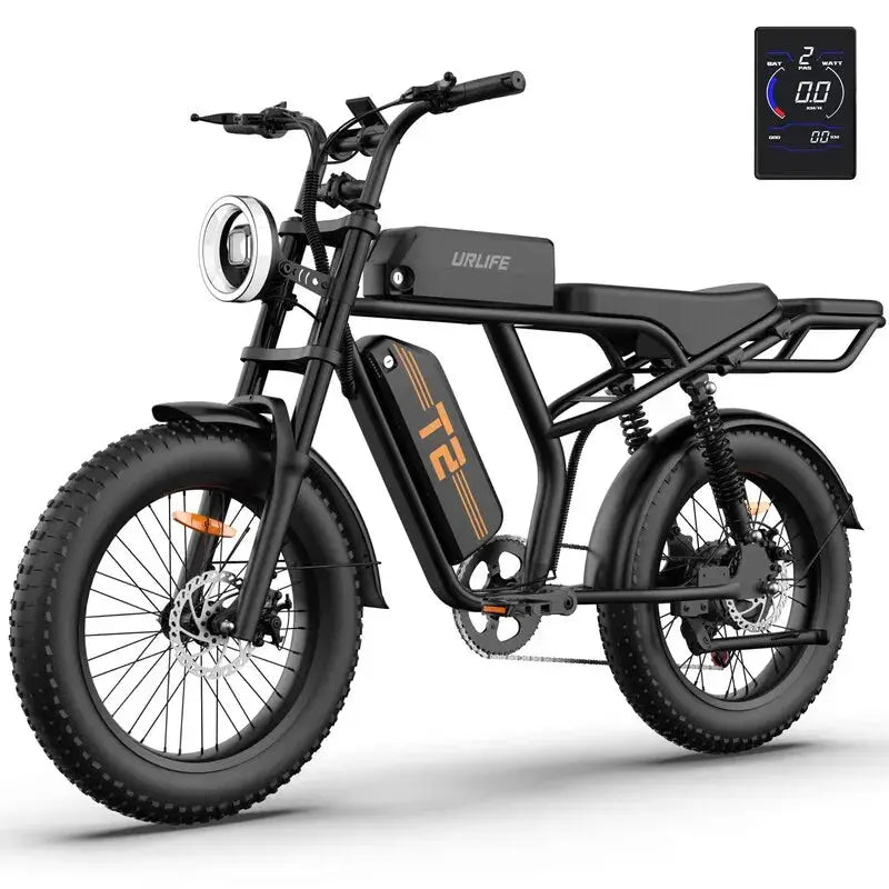 URLIFE T2 1500W E-Bike 48V 15.6Ah Battery 28MPH 100Mi Range 20X4" Fat Tire Free Shipping by Beastly Survival Outlet