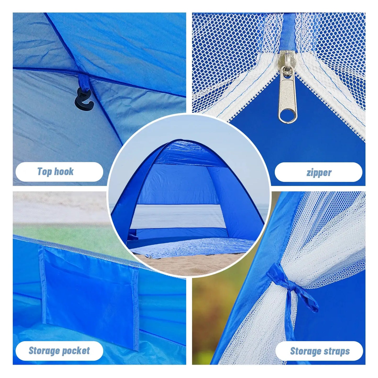 Pop-up beach tent,with handbag - compact folding design, suitable for outdoor camping,picnicking, and travel by Beastly Survival Outlet