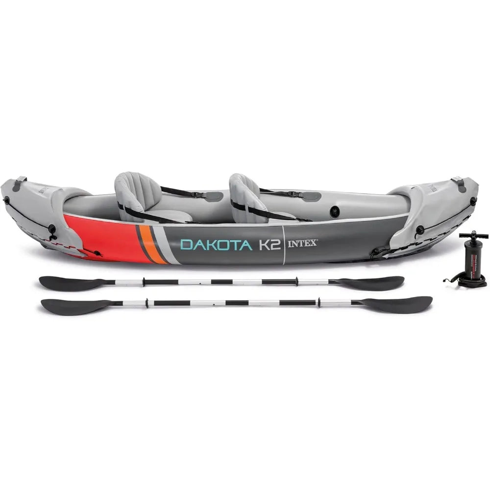 Two Person Inflatable Kayak Set Dakota K2 With Oars Pump