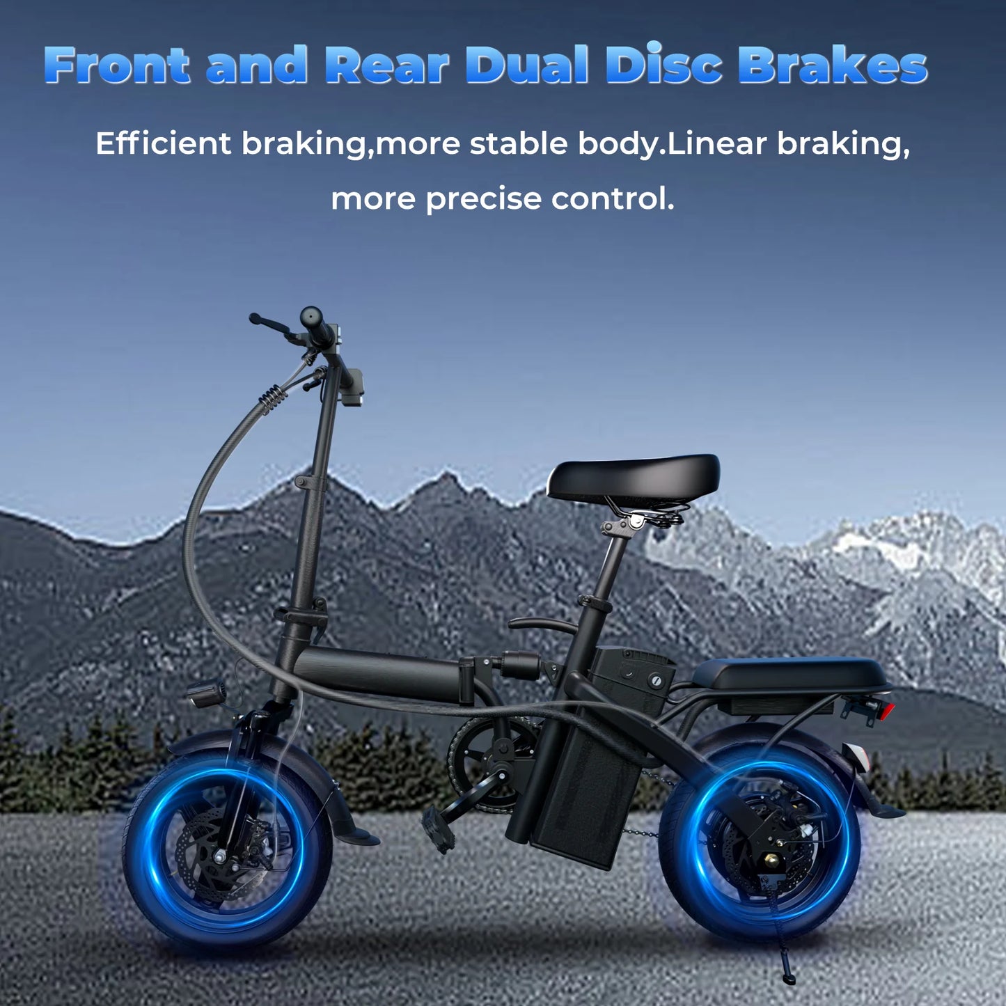 LELEKUAI 500W Folding Electric Bike with Removable Battery