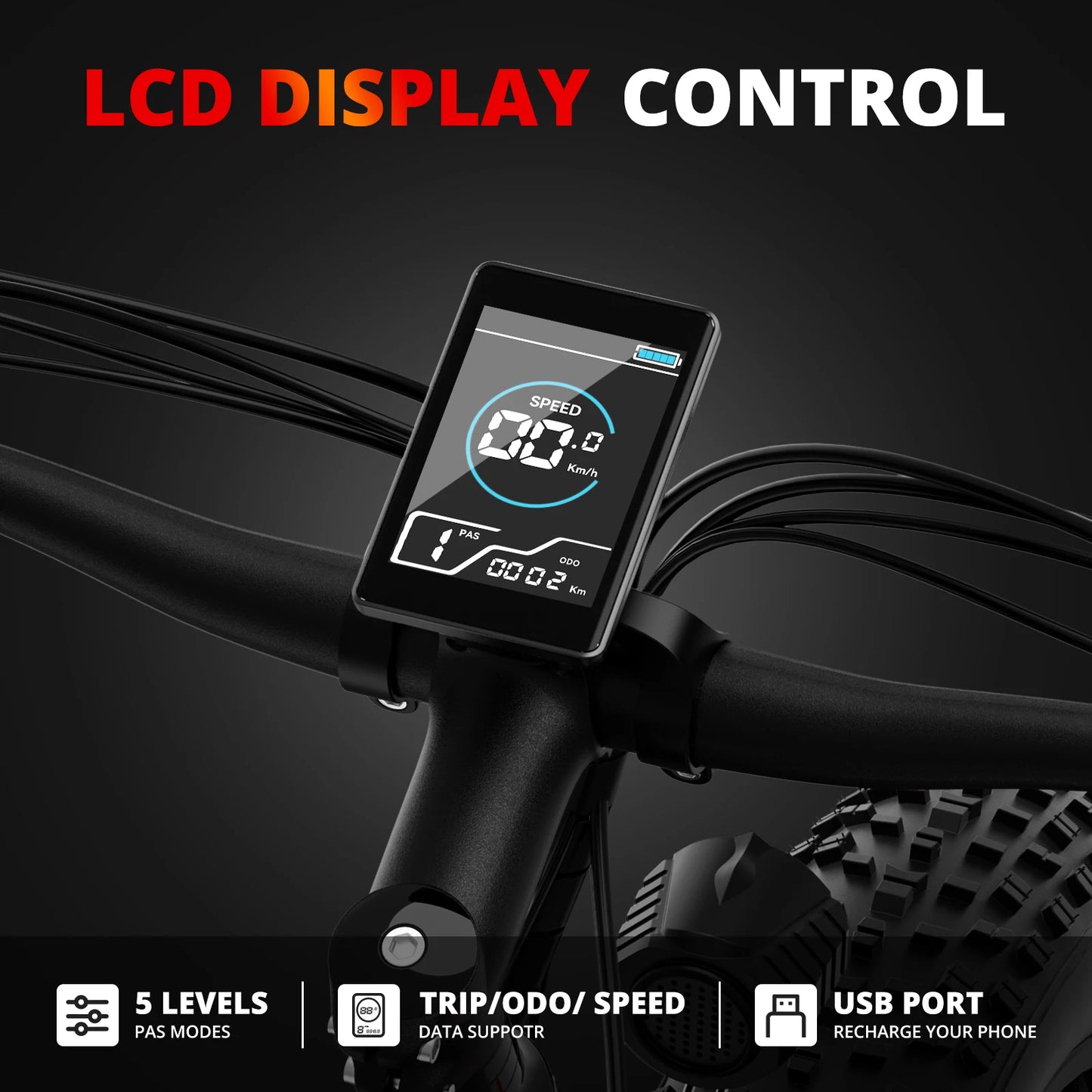 AMYET Electric Bike EB26 1500W 48V Fat Tire Mountain Bicycle