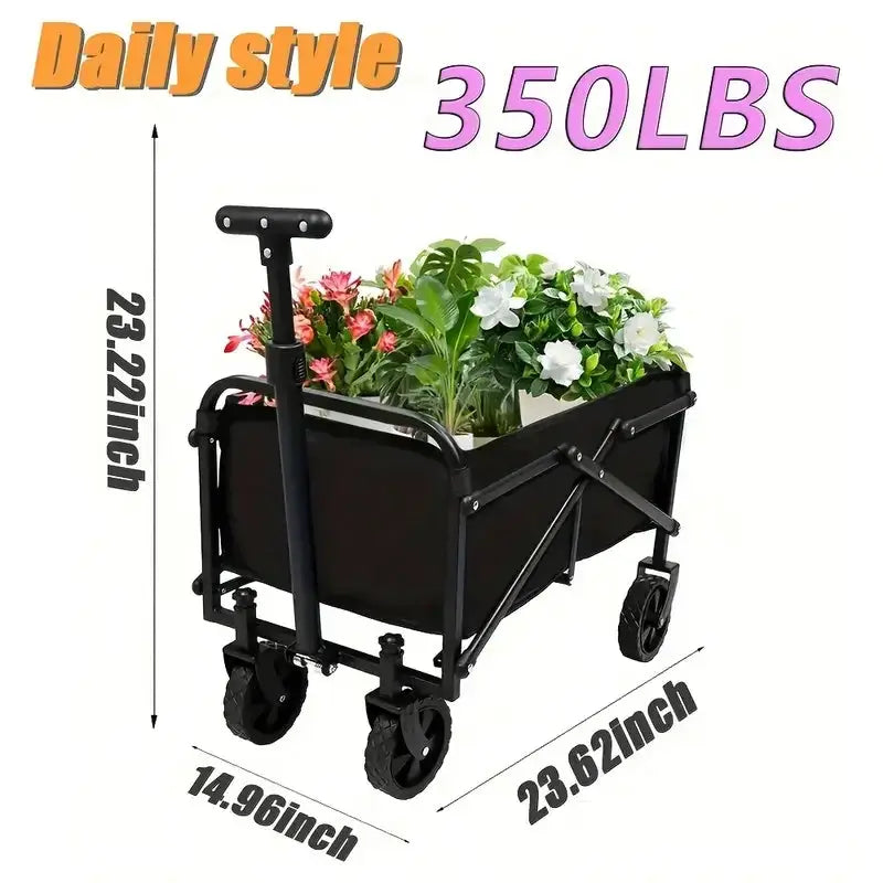 Collapsible Wagon Cart All Terrain Wheels Heavy Duty Grocery by Beastly Survival Outlet