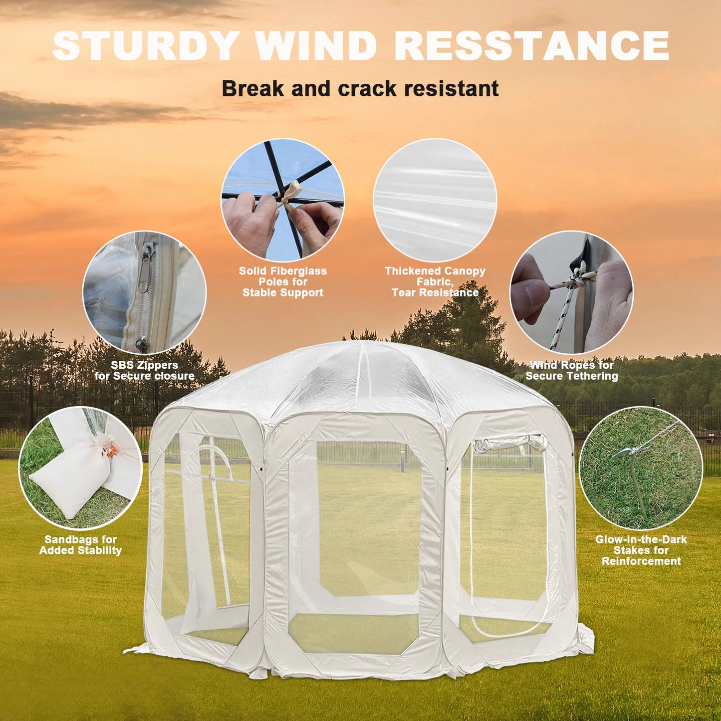 Outdoor Transparent Bubble Tent Waterproof Camping Shelter 9 Square