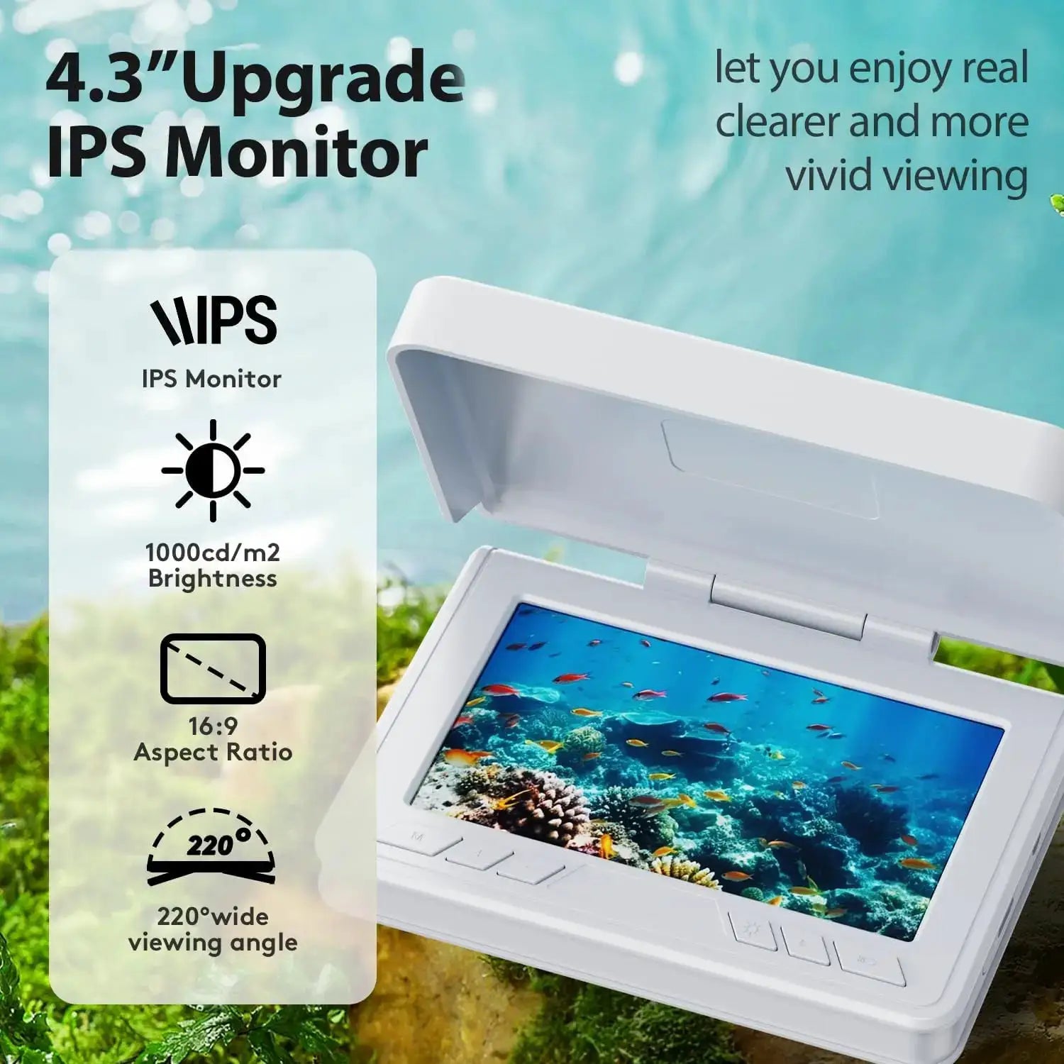FourQ Underwater Fishing Camera,Fishing Camera Ice vexilar Fish find 4.3inch Hd LCD Display Underwater W/ 5000mah Li-Battery,65f by Beastly Survival Outlet