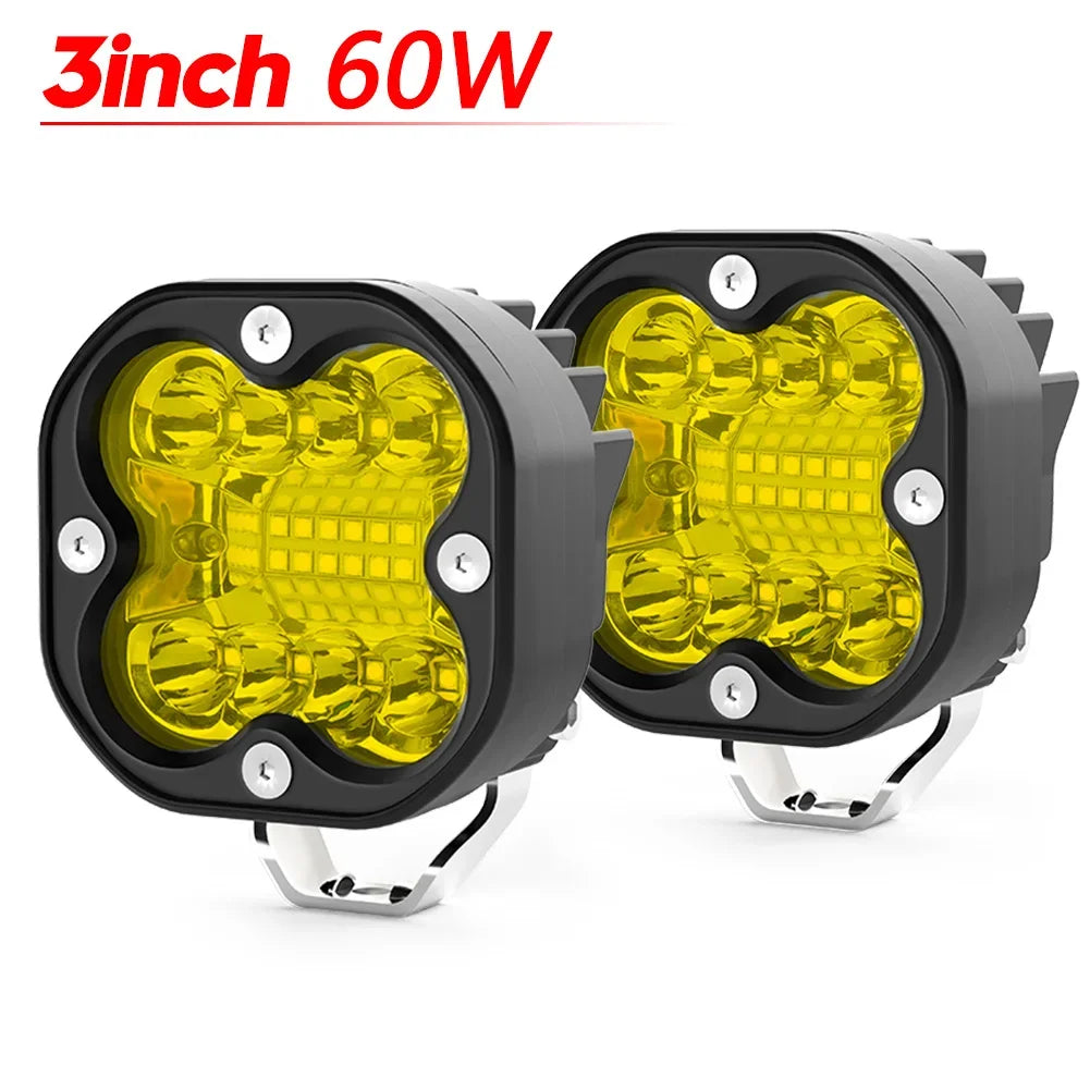 NAOEVO 3 Inch LED Work Spotlights 24V 120W Headlights for Off Road