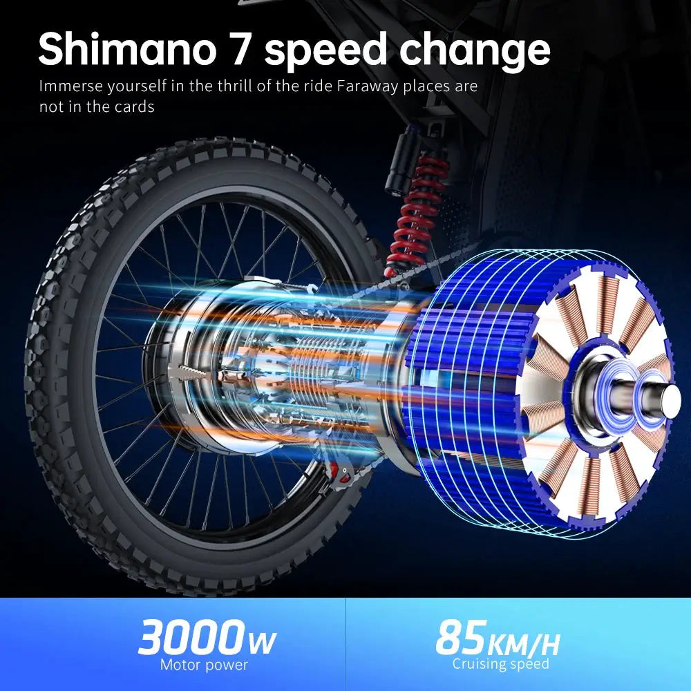 EKX X21 Max Electric Motorcycles 3000W Brushless Gearless Motors 60V30AH Lithium Battery Speed 85Kmh Adult Off Road Ebike by Beastly Survival Outlet