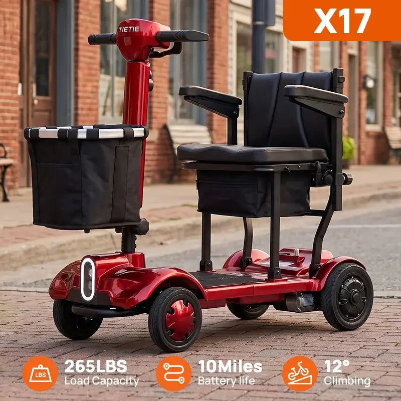 Folding Mobility Scooter for Seniors, 270W 4‑Wheel Electric Mobility Scooter, 10 Miles Range, Portable Travel Wheelchair Scooter for Adults Elderly by Beastly Survival Outlet Folding Mobility Scooter for Seniors, 270W 4‑Wheel Electric Mobility Scooter, 10 Miles Range, Portable Travel Wheelchair Scooter for Adults Elderly Beastly Survival Outlet