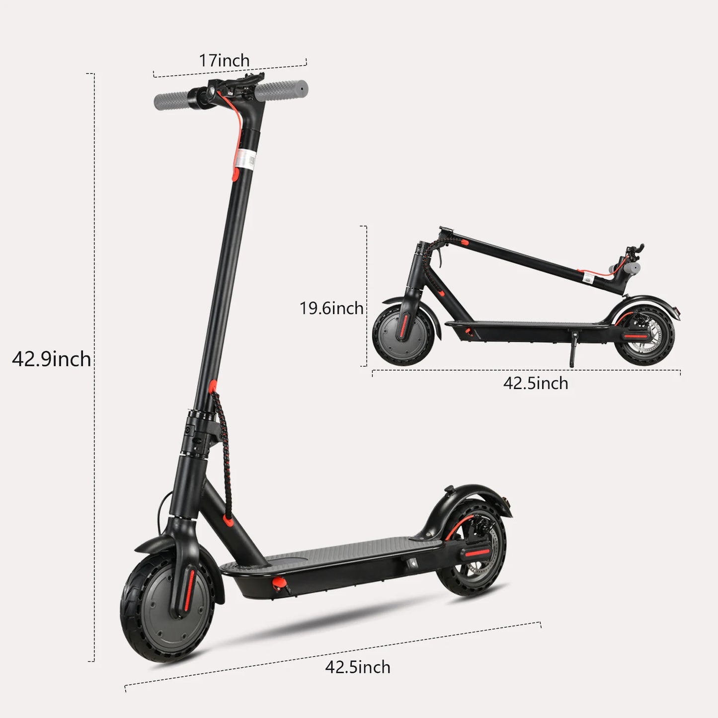 Lightweight Commuter Electric Scooter For Adults With Dual Brake System Explosion Proof Tires App Support Foldable