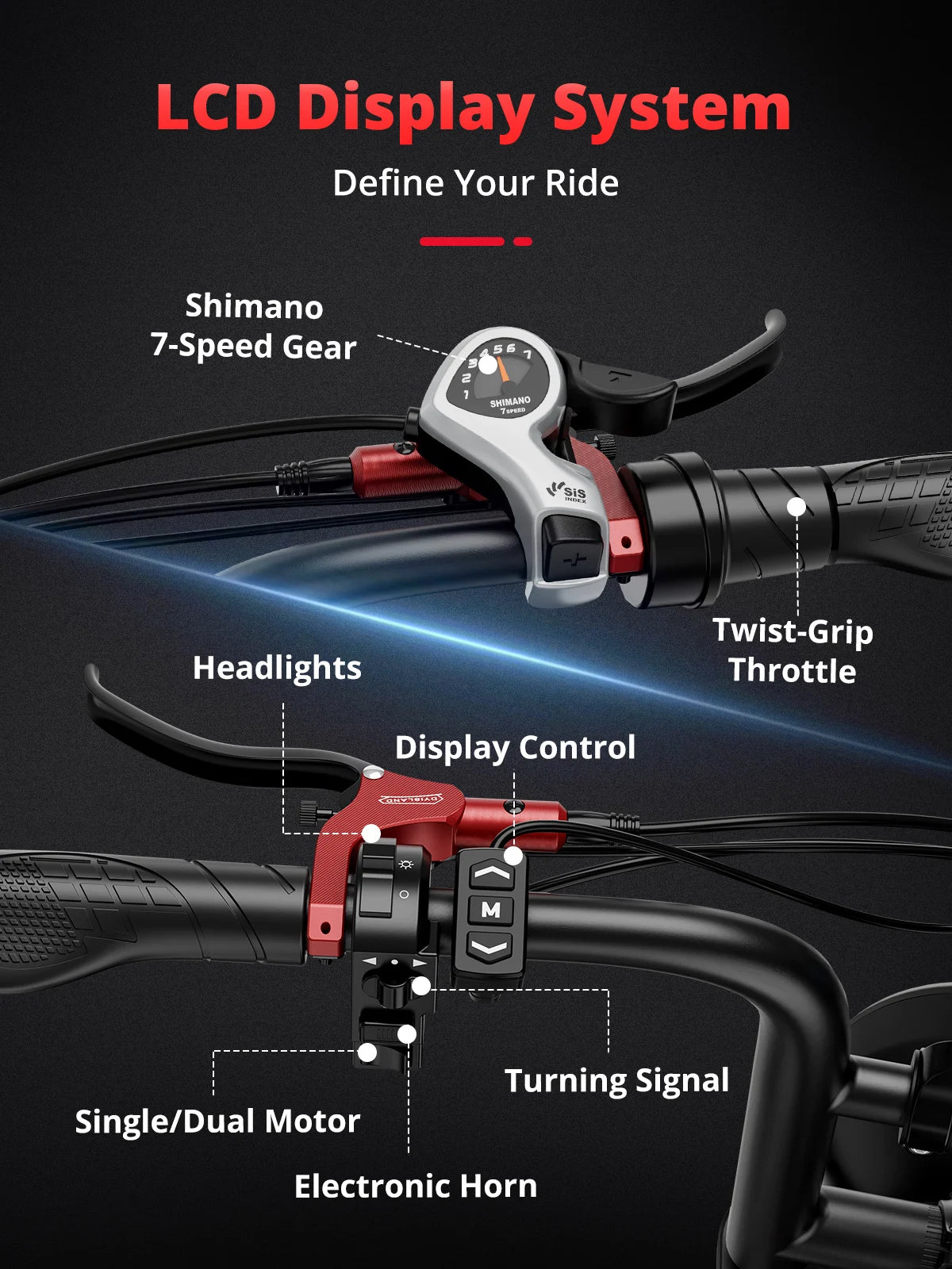 AMYET S8 Electric Bike 2000W Dual Motor 48V 25AH for Adults