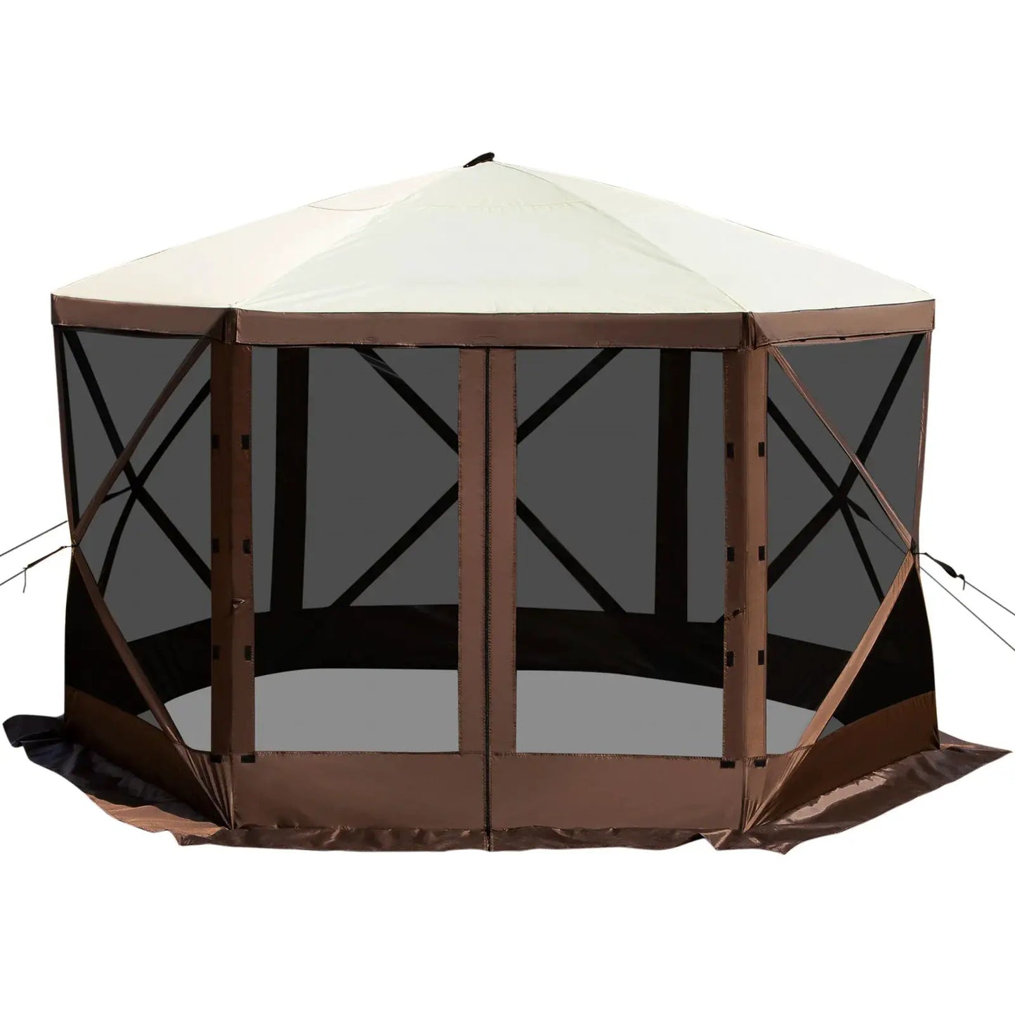 SucceBuy Pop-up Camping Gazebo Camping Canopy Shelter 6 Sided 12' x 12' / 10' x 10' Sun Shade Tents & Canopies Camping & Hiking by Beastly Survival Outlet