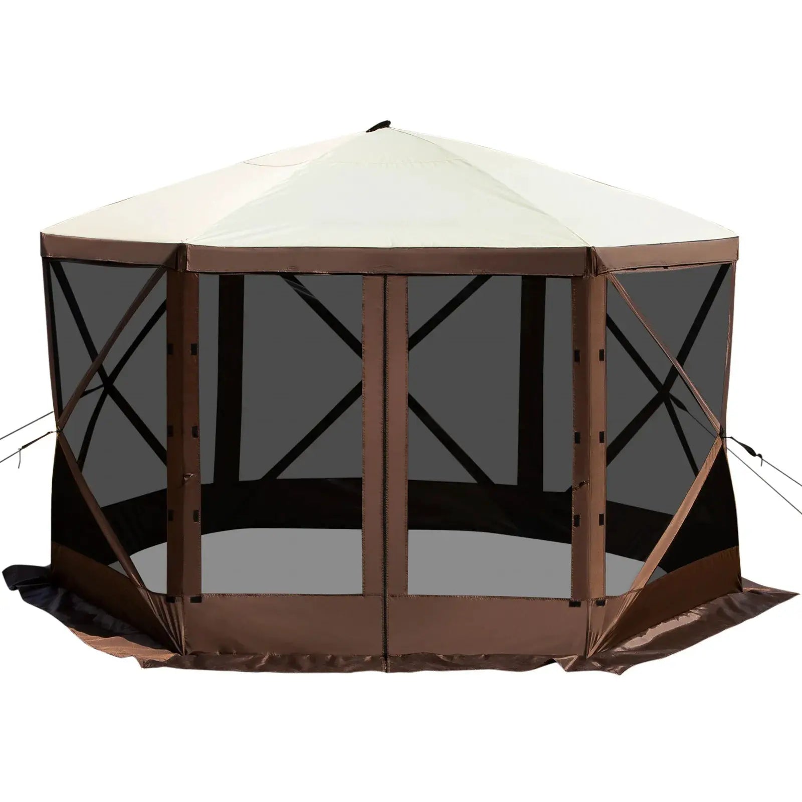 SucceBuy Pop-up Camping Gazebo Camping Canopy Shelter 6 Sided 12' x 12' / 10' x 10' Sun Shade Tents & Canopies Camping & Hiking by Beastly Survival Outlet