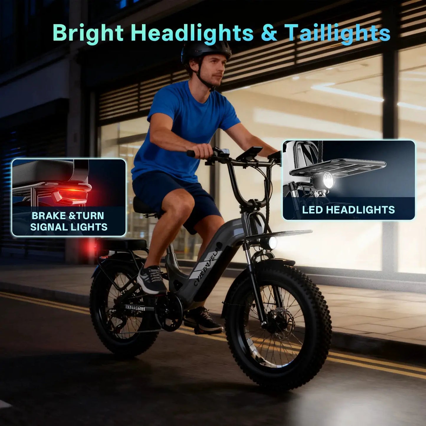 Cybervelo 1000W Peak Step-Thru Electric Bike for Adults 20" Fat Tire 7-Speed Commuter E-Bike Up to 80 Miles Long Range 48V 20Ah Removable Battery EK12 EK8 by Beastly Survival Outlet