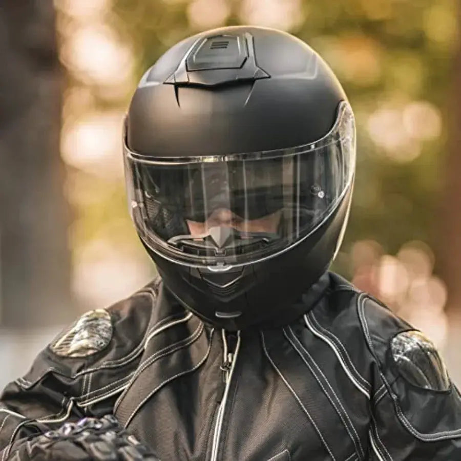 Adult Motorcycle Modular Full Face Helmet for Urban Riding ABS Plastic Matte Black Flip-up Dual Visor Design with Enhanced Vent by Beastly Survival Outlet