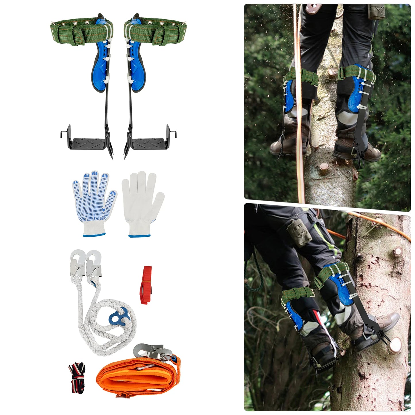Tree Climbing Spike Set with Safety Belt Outdoor Survival
