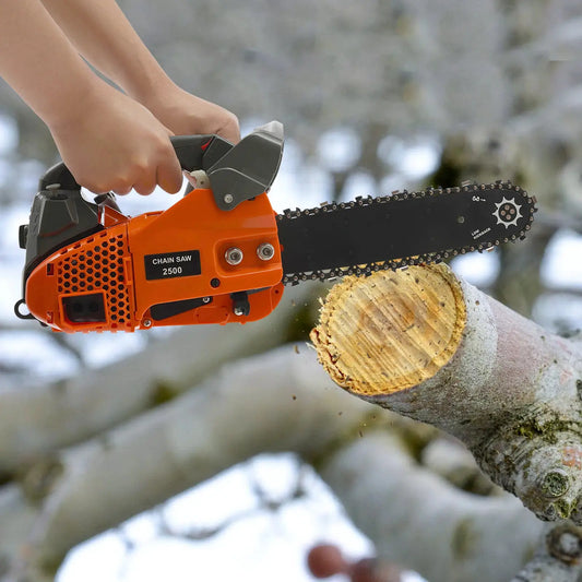 25.4cc 2-Cycle Gas Powered Chainsaw 11.8-inch Guide Bar 900W Power Chain Saws Tree Cutting Trimming Log 1.22hp by Beastly Survival Outlet