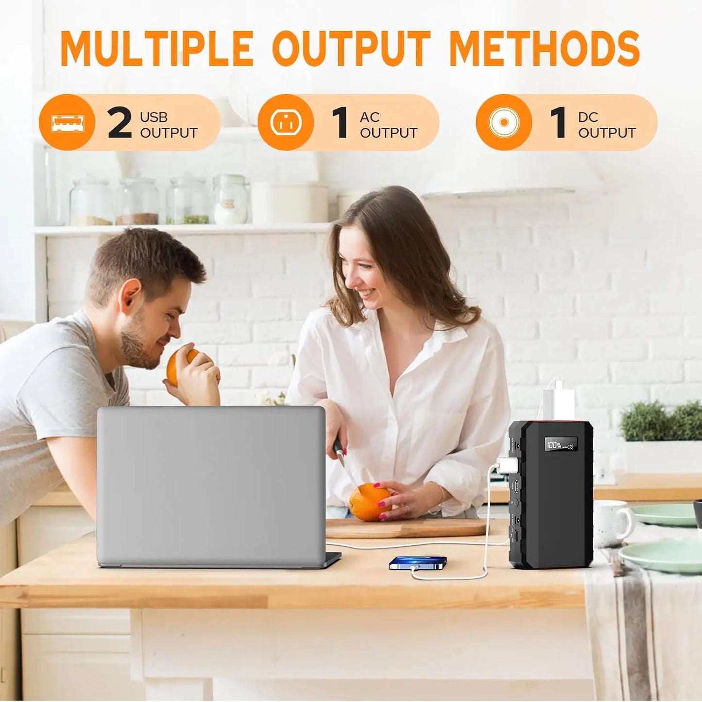 Powkey 88Wh Portable Power Station 24000mAh for Camping