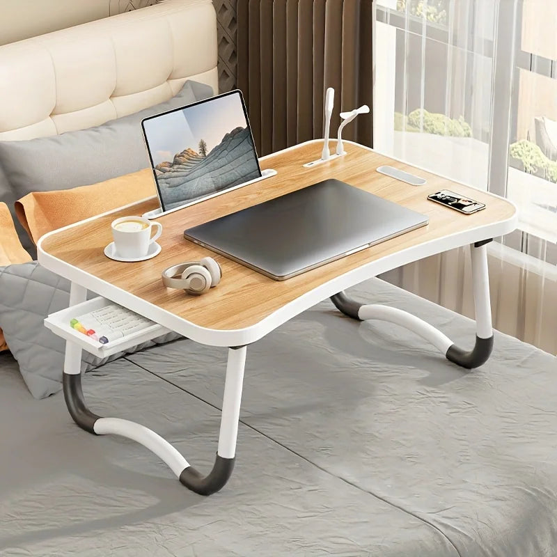 Portable Laptop Table With USB Light Cup Holder Foldable