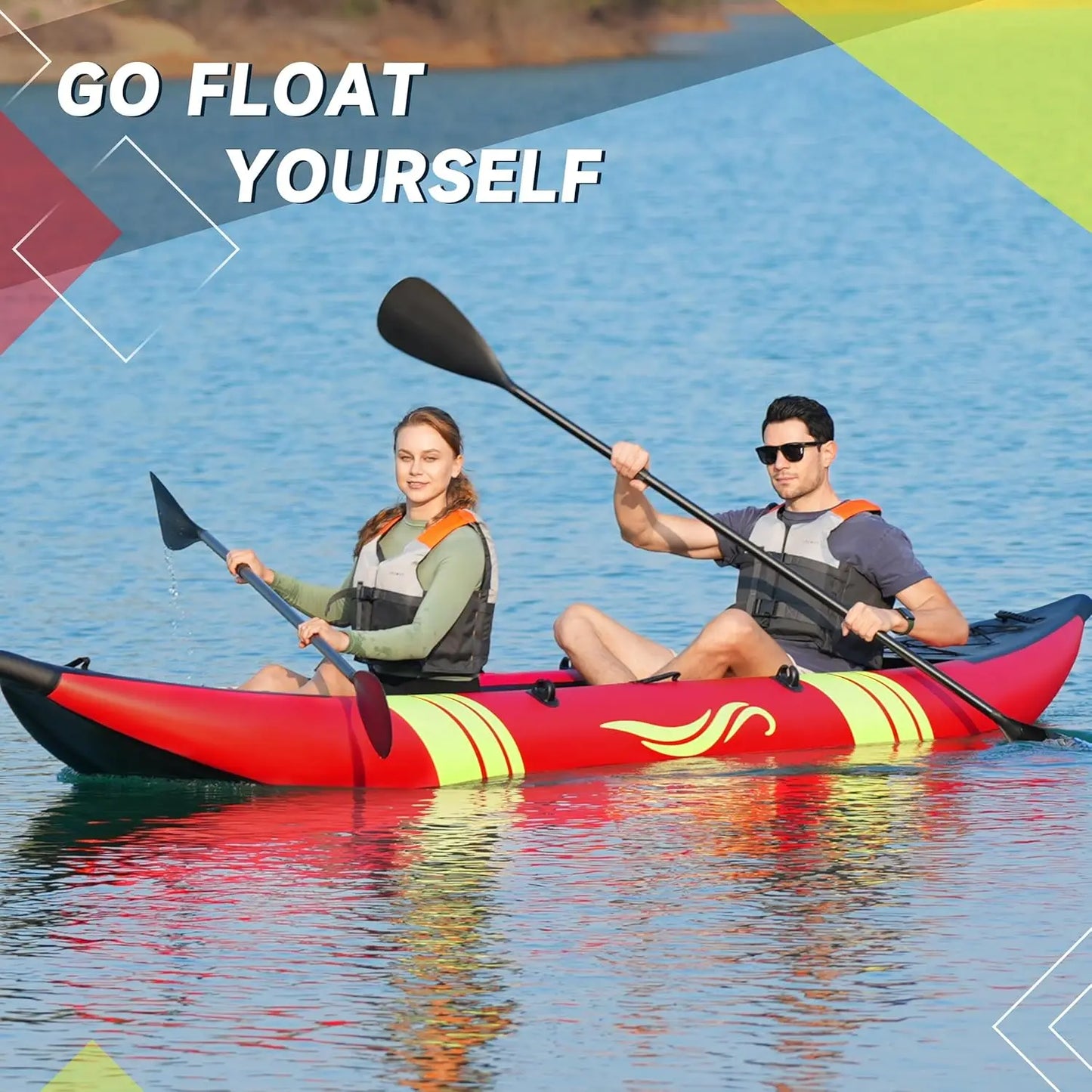 Two Person Inflatable Kayak With Luminous Strips And Pump XL
