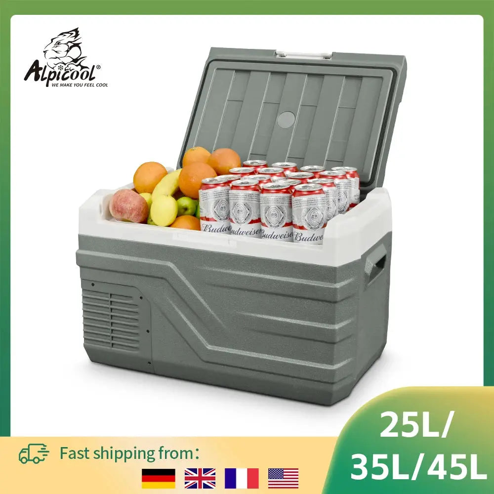 Alpicool NL 25L 35L 45L Car Refrigerator 12V Compressor Fridge Freezer 12/24V DC 100-240V AC Portable Cooler for Camping Travel by Beastly Survival Outlet