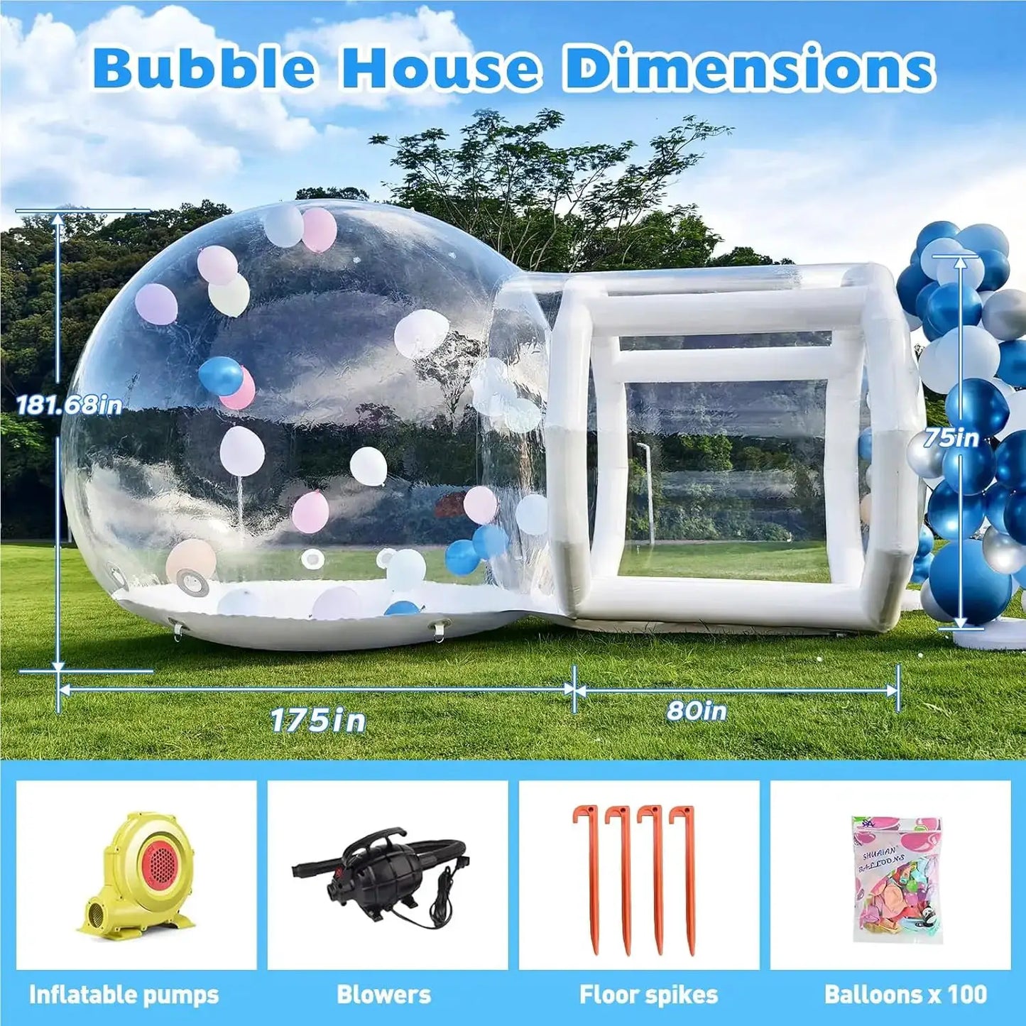 Clear Inflatable Bubble Dome With Tunnel For Party Fun Times by Beastly Survival Outlet