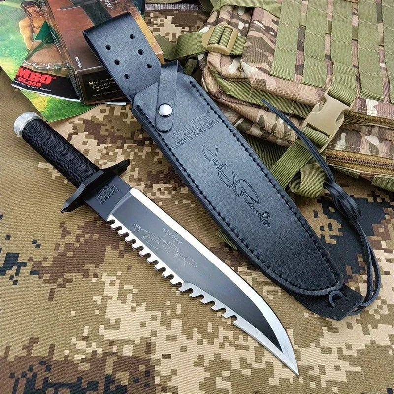 Rambo Style Tactical Fixed Blade Knife 420 Stainless Steel
