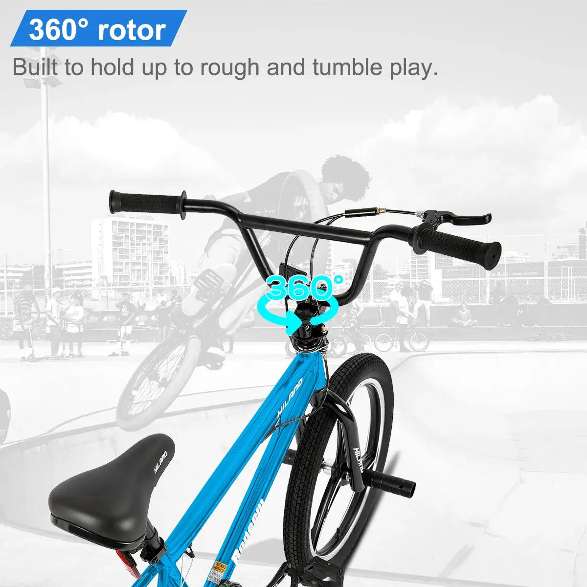 Hiland 20 Inch Kids BMX Bike Freestyle 360 Degree Rotor Pegs by Beastly Survival Outlet
