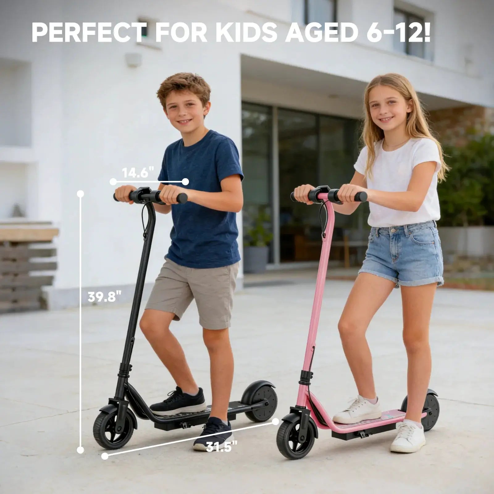 Electric Scooter for Kids - 3/6/9MPH Three Speed Modes & 10Mile Max Range, 250W Motor, 6.5" Solid Tires Commuter E-Scooter by Beastly Survival Outlet
