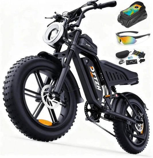 DTTZH Electric Bike for Adults, 2000W Peak 40MPH 48V 25Ah Removable Battery, 20"x4.0" Fat Tire Full Suspension 7-Speed E-Bike, NFC Unlock, UL 2849 Certified, 1 Year Warranty by Beastly Survival Outlet
