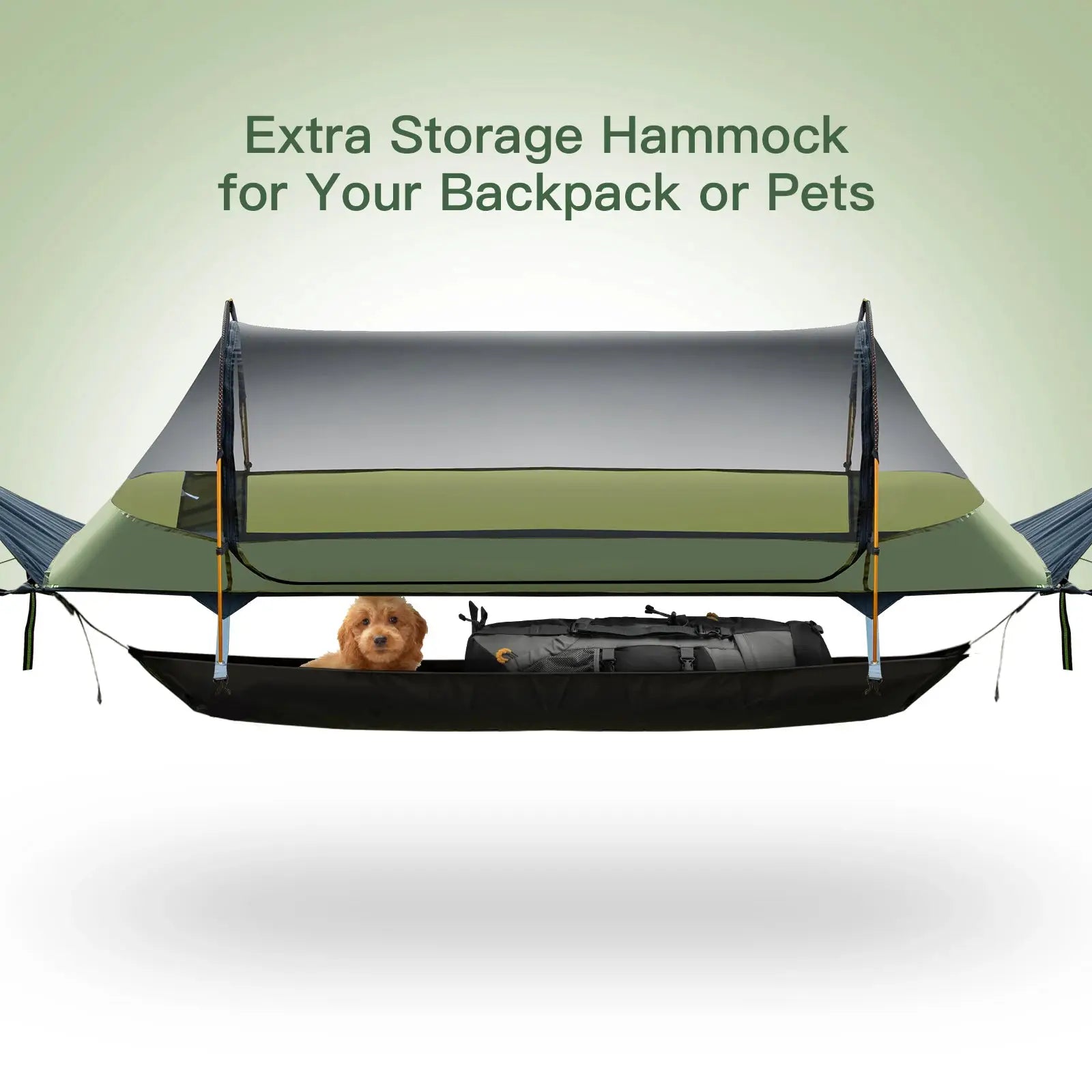 Night Cat Flat Lay Hammock Tent with Mosquito Net Waterproof Rainfly Storage Room by Beastly Survival Outlet
