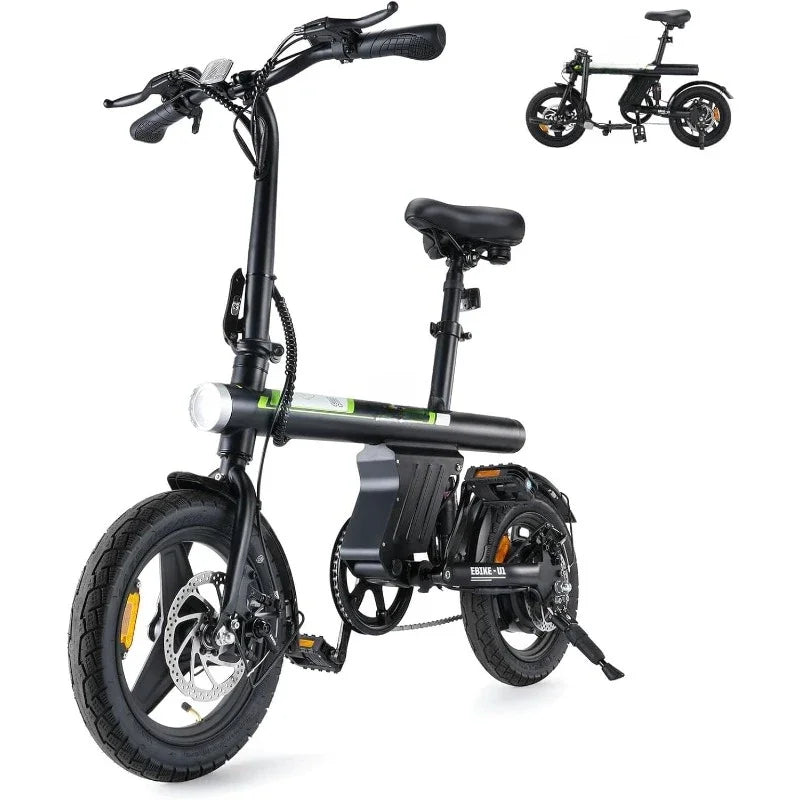 Foldable 500W Adult Electric Bike 20 MPH 14 Inch Wheel