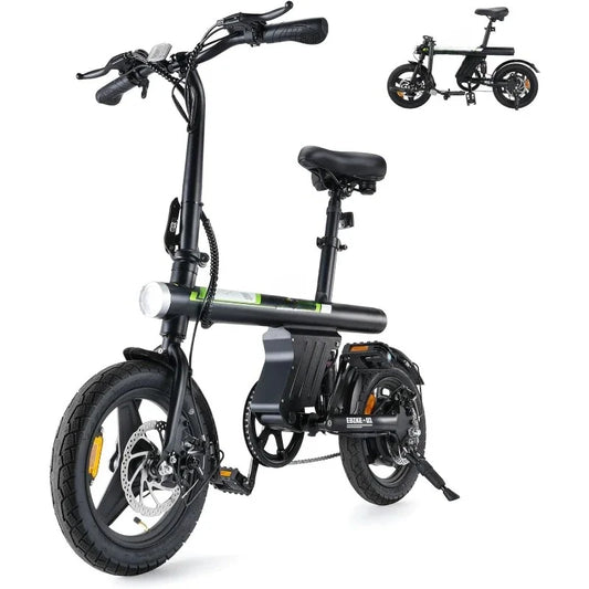 Foldable 500W Adult Electric Bike 20 MPH 14 Inch Wheel